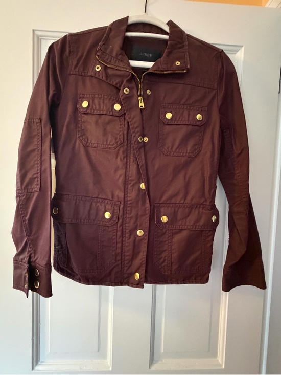 J. Crew Jackets & Blazers - J. Crew Women's Burgundy Utility Field Jacket with Gold Hardware